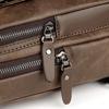 Men's Outdoor USB Chest Bag Crossbody Bag Retro PU Shoulder Bag