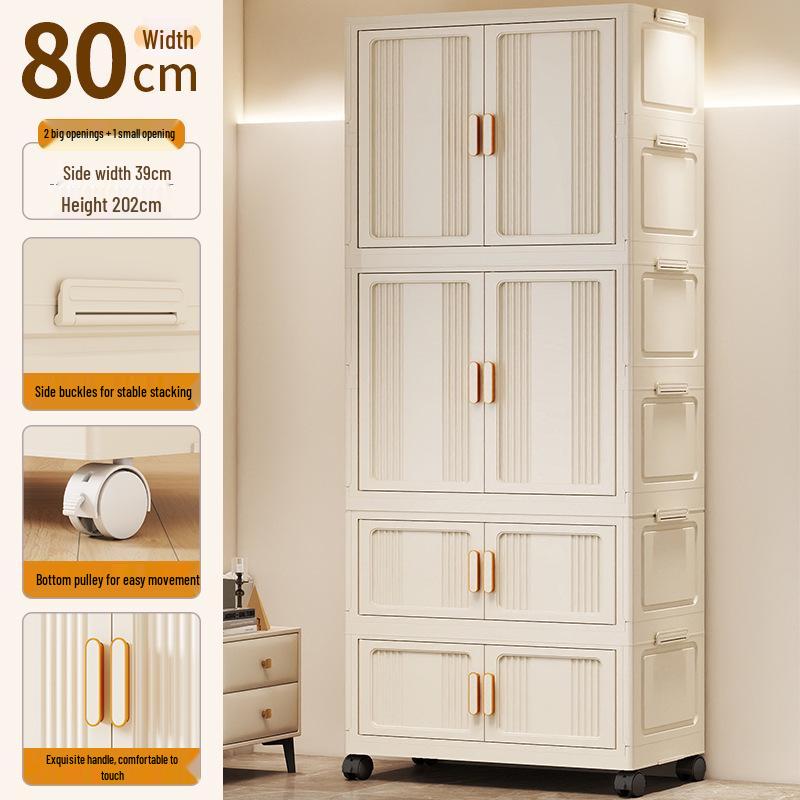 Children's Wardrobe & Storage Cabinet for Clothes, Snacks & Toys - No-Install Foldable Plastic Box