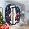 2 Stück 2D Flachdruck Frohe Weihnachten Beliebte Party Fenster Vorhänge Weihnachtsmann Feiertagsbeleuchtung Polyester Ohne Strom