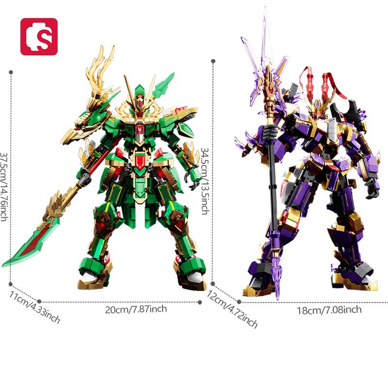 Non-Toxic Sembo Block Mecha Model Creative Robot Building Block Moc Action Roles Mecha Ornament Kids Toys For Children Christmas Gifts