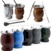 230ML Yerba Mate Cup 304 Stainless Steel Double Wall Argentine Yerba Mate Gourd With Bombillas and Cleaning Brush Coffee Tea Mug