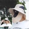 Outdoor Uv Protection Sun Hats Couples Light String Bucket Fishing Bucket Hat With Face and Neck Cover for Men Sports Hats Plain