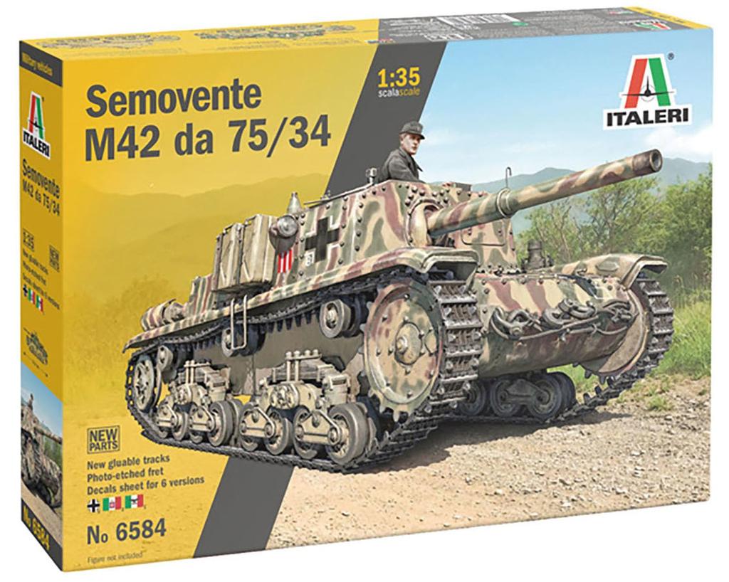 WWII Italian Gun Semovente M42 da Plastic Model IT6584 PLATZ/Italeri 1/35 Self-Propelled 75/34 (Tank)