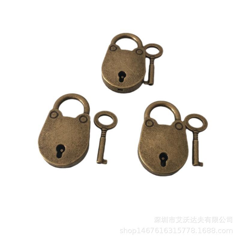 Vintage Old Antique Style Mini Archaize Padlocks Key Lock With Key (Lot Of 3)