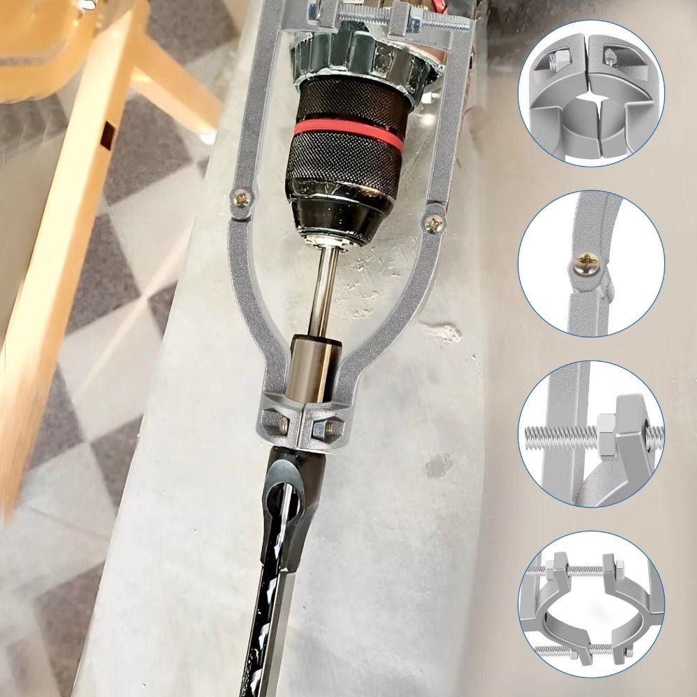 Adjustable Clamp Electric Drill Mounting Bracket Portable Drill Bit Adapter  Square Hole Drill Bits