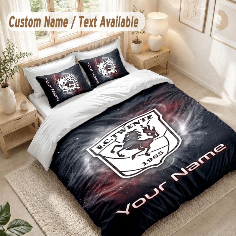 Custom Name Bedding Set 3 PiecesFC Twente Print Duvet Cover + 2 Pillowcases Soft Bed Decor