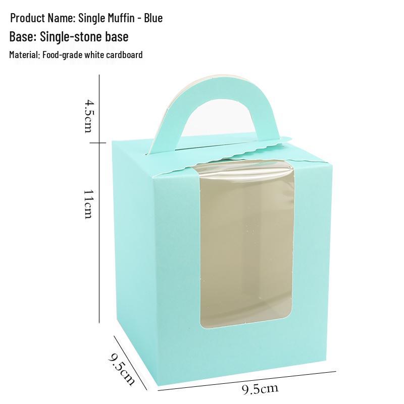 Kraft Paper Cupcake Box with Transparent Window for Mousse, Pudding, Muffins, and Egg Tarts