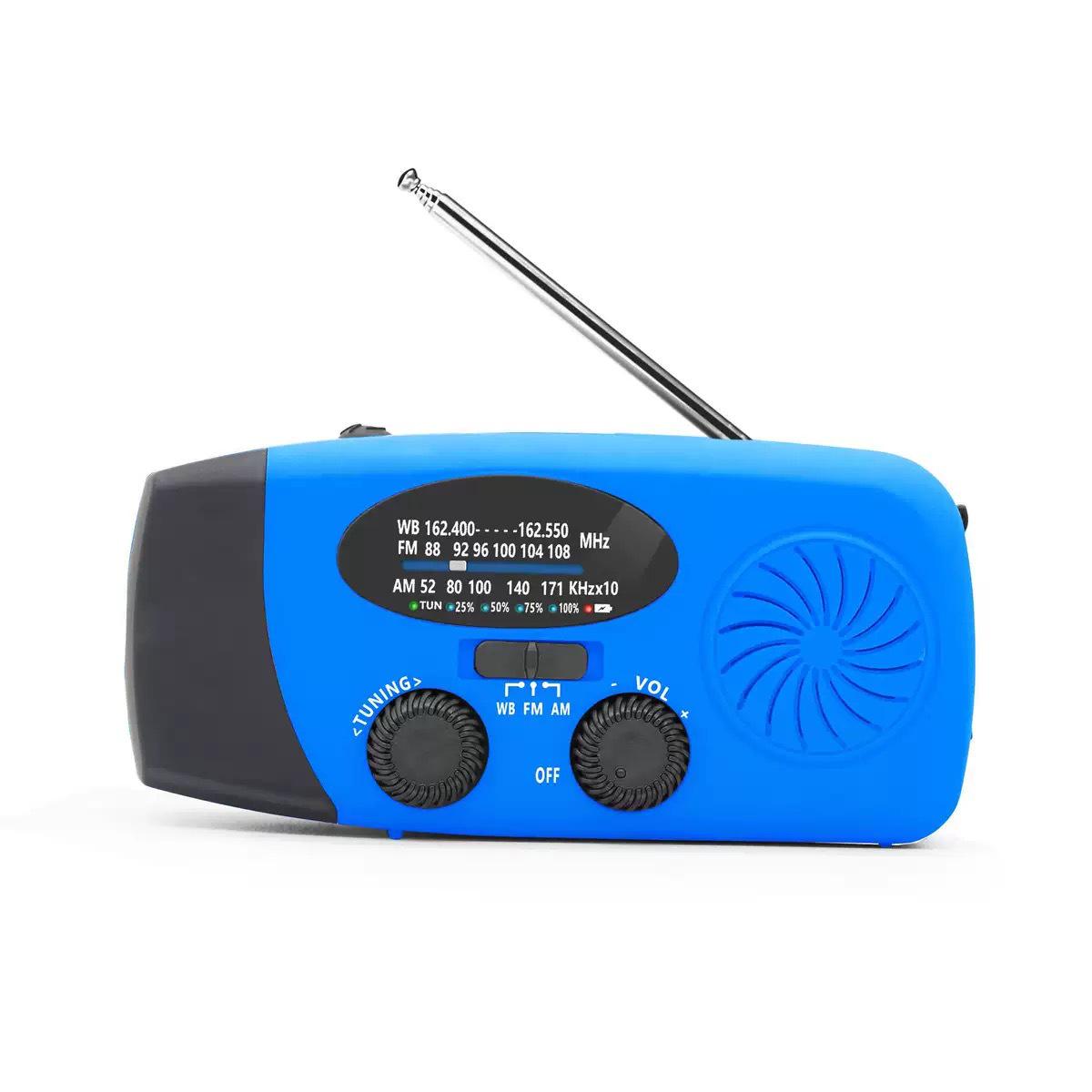 

Hand-Crank Solar Radio with USB Charging, Long Battery Life, and SOS for Outdoor Camping US 2000mAh синій