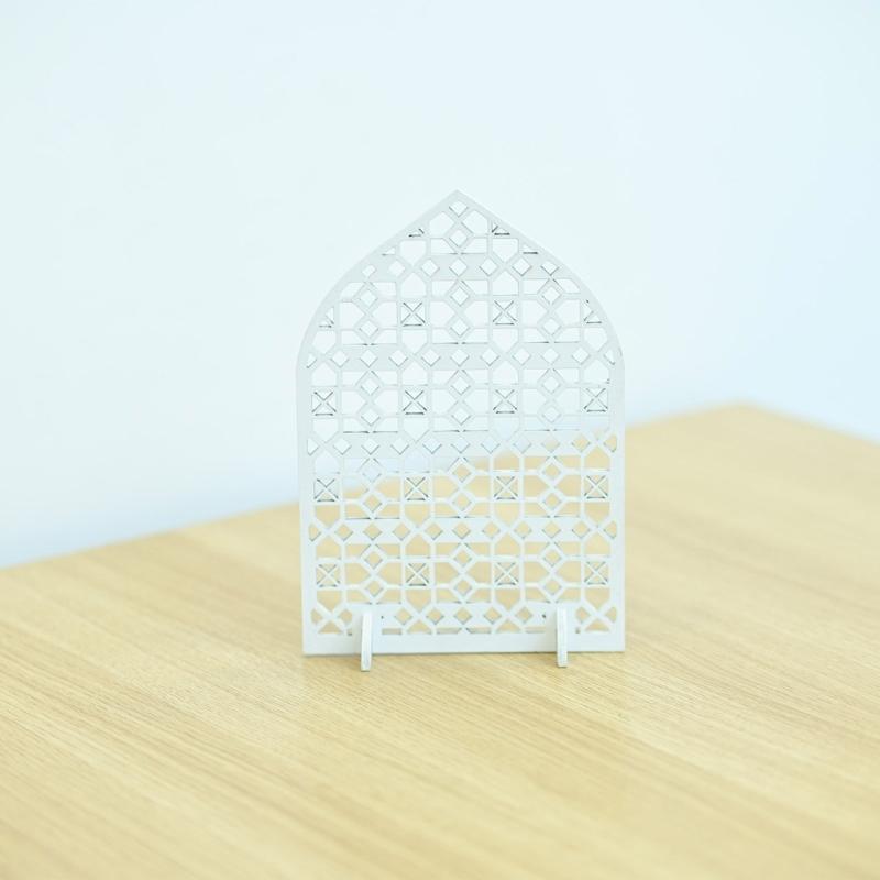 Eid Mubarak Wood Table Centerpiece Signs Eid Mubarak Freestanding Tabletop Ornament for Ramadans Mubarak Eid Decoration