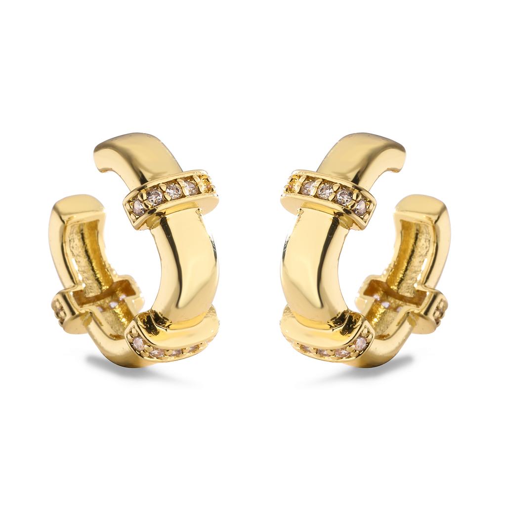 HECHENG,Fashion Ear Cuffs Without Piercing Ear Clip Earrings Non-Piercing Fake Cartilage Earrings For Women Zircon