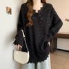 Spring Korean Style Age Reducing Versatile Hollow Out Long Sleeved Top, Loose and Slimming Lace Patchwork T-shirt for Women