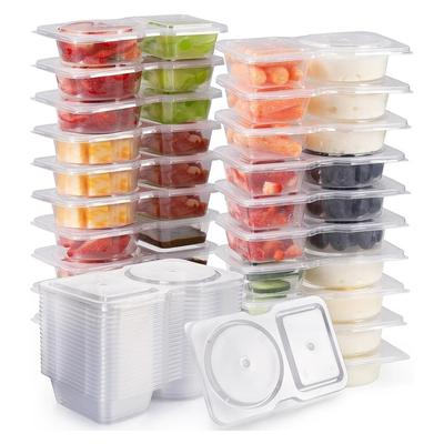 Portable Double  Cup, Disposable Seasoning Container, Bento Lunch Box Condiment Cup, Plastic Dipping  Box for Outdoor Camping