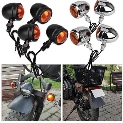 2/4 Stücke Retro Motorrad Blinker Universal 12 V Eindrahtige Blinker Lichter Motorrad Blinker für Honda Suzuki Harley Motorrad Zubehör