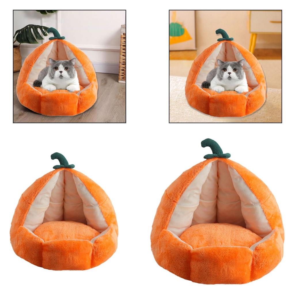 Pumpkin Shaped Cat House Cat Shelter Multifunctional Comfort Removable Cushion