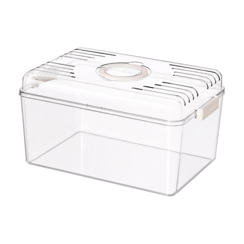 Transparent Animal Container with Ventilated Lid Disinfectable