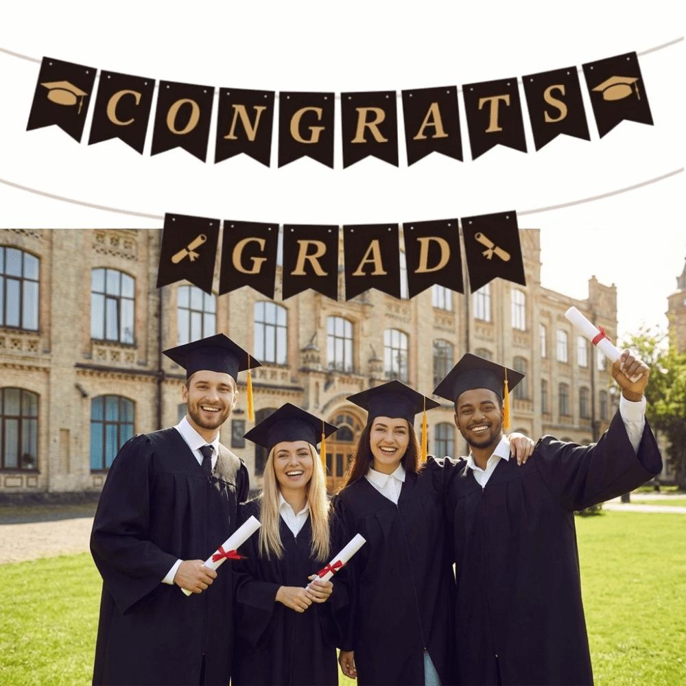 Creative Graduation Banner Garland Reusable Graduation Party Hanging Decorations  Wall Decor