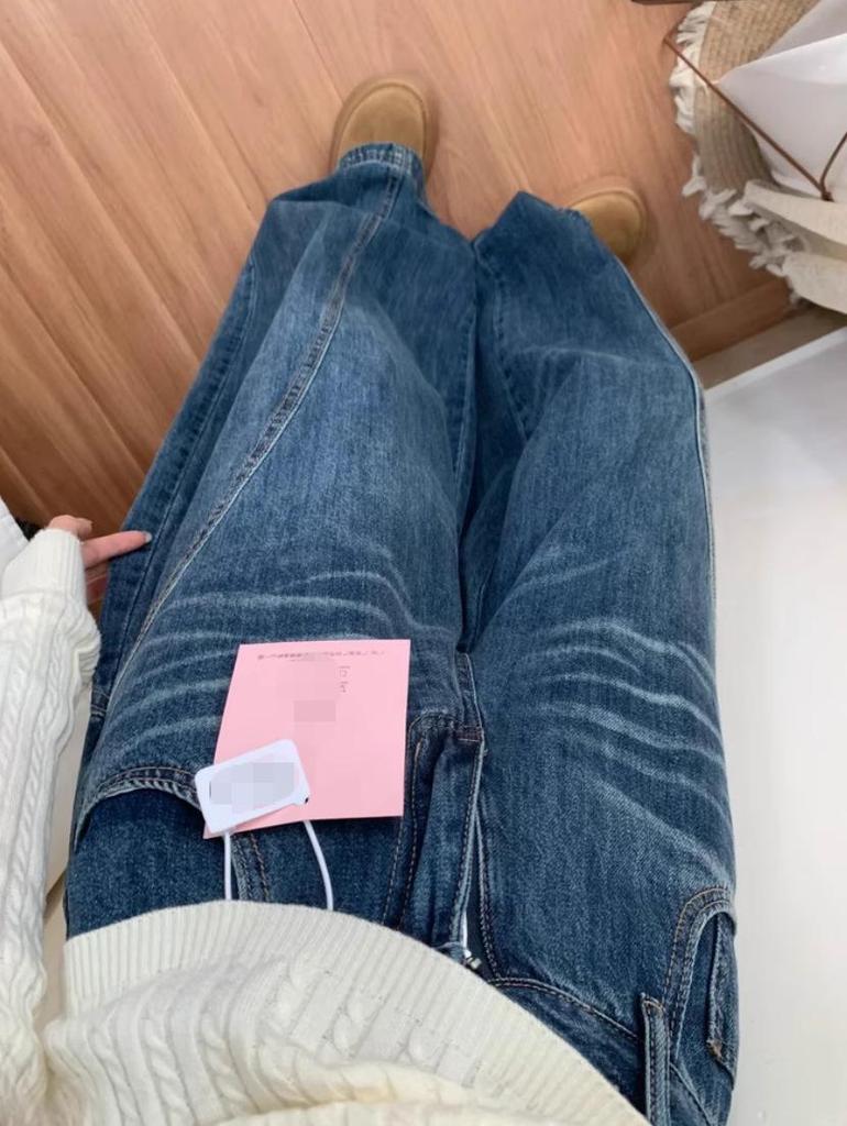 Plus Size Women's Vintage High Waist Wide Leg Jeans