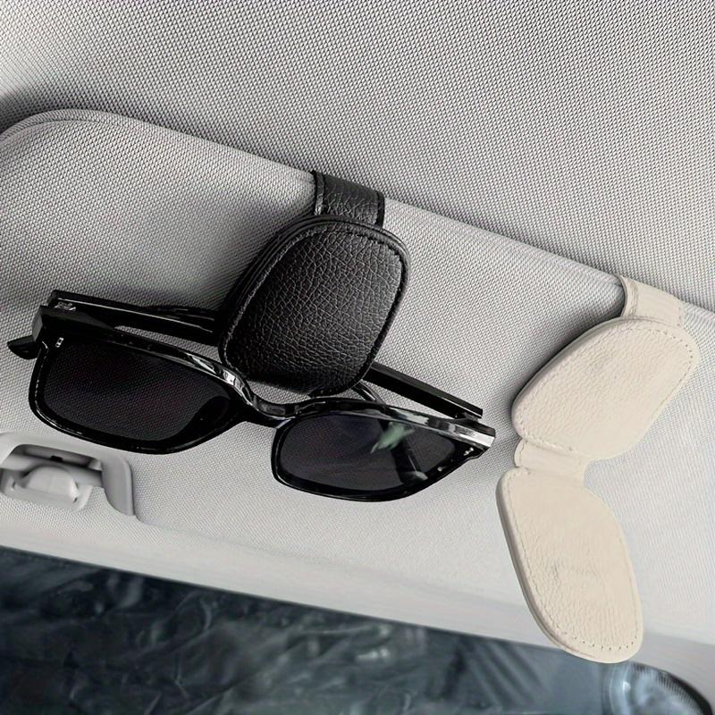 1pc Universal Car Sun Visor Glasses Clip | PU Material, Auto Eyeglasses Holder, Vehicle Interior Accessories, Eyewear Storage Bracket