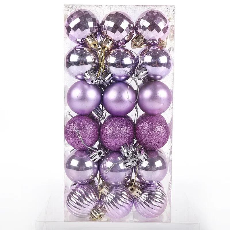 Weihnachtsbaumdekoration 4cm Kunststoff Galvanisierte Kugel Hängender Anhänger 36 Stück Farbige Runde Kugel Weihnachtsbaum Haus Party Zubehör