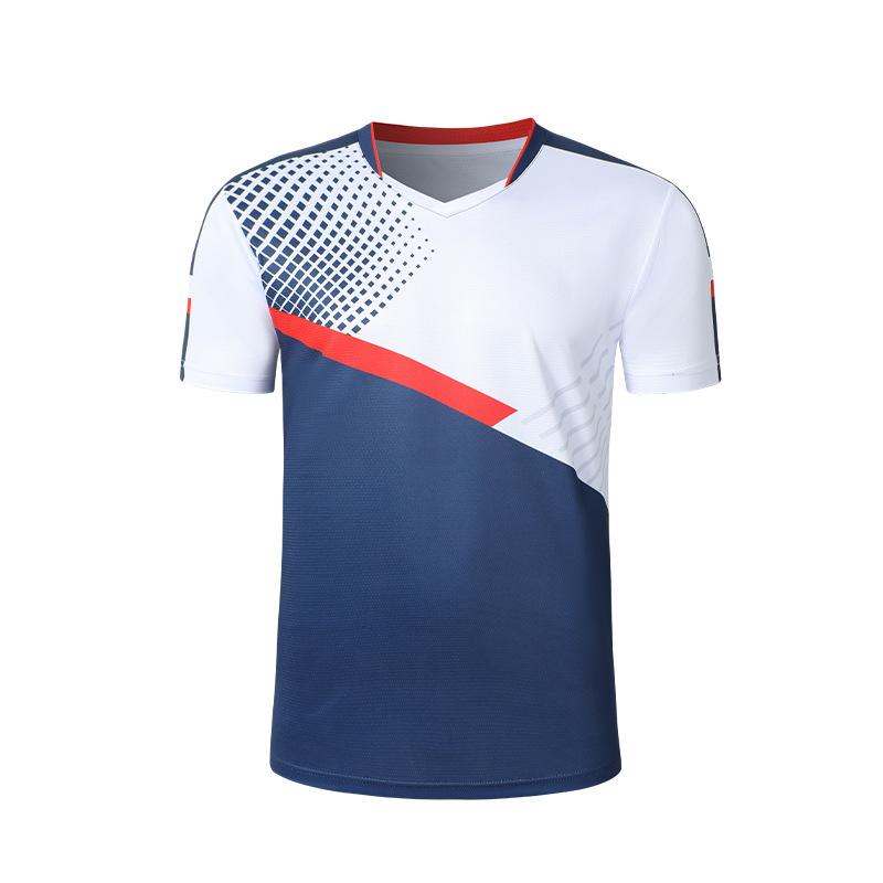 Badminton Clothes Outfit Short Sleeve Latest Blue Color Mens and Womens Quick-Drying Summer Table Tennis Wear Training Competition Clothes