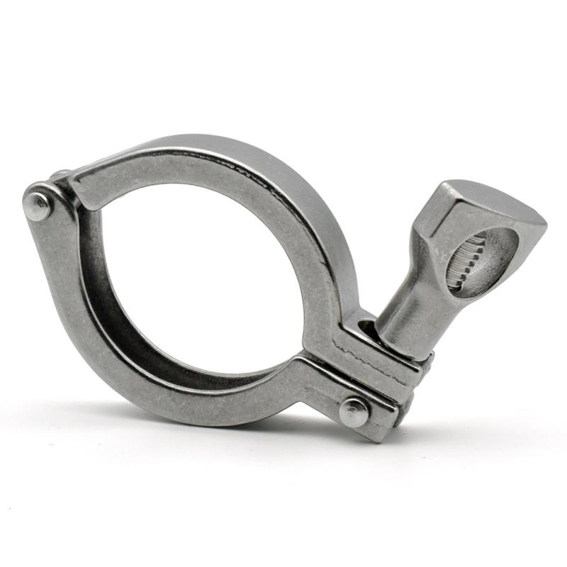 Abrazadera de Tres Clips Sanitaria de 1.5"-4", Acero Inoxidable SS304 Manga de Abrazadera de Trébol Accesorios de Conexiones de Anillo Sanitario.