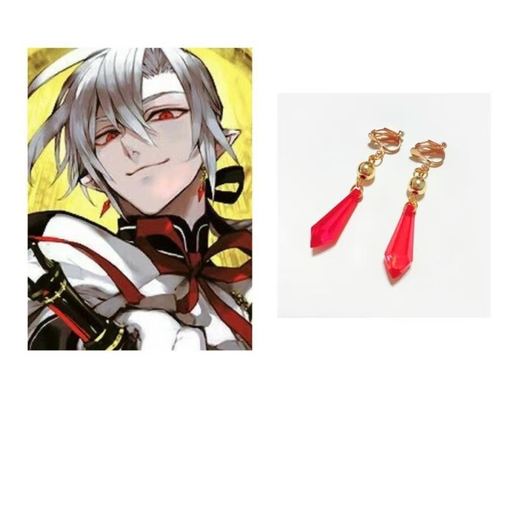 

Серьги для косплея Genshin Impact Zhongli Qiqi Tartaglia Kaeya Alberch, зажим для ушей, женский костюм, реквизит, ювелирное изделие, подарок как