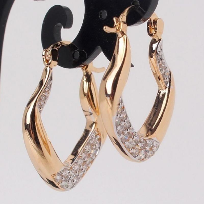 Elegant And Simple Hanging Earrings Women'S, Copper Inlaid Zircon Classic Geometric Shape Earrings