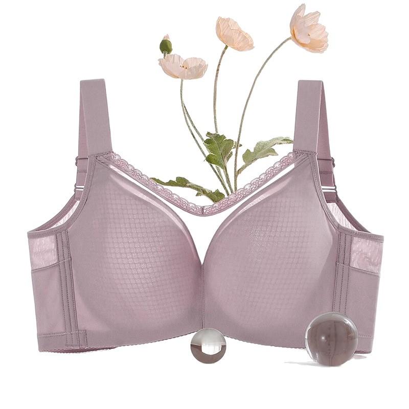 Ultra-thin large-size underwear, large breasts show small breasts, thin styles in , seamless collection of secondary breasts, anti-sagging full cup