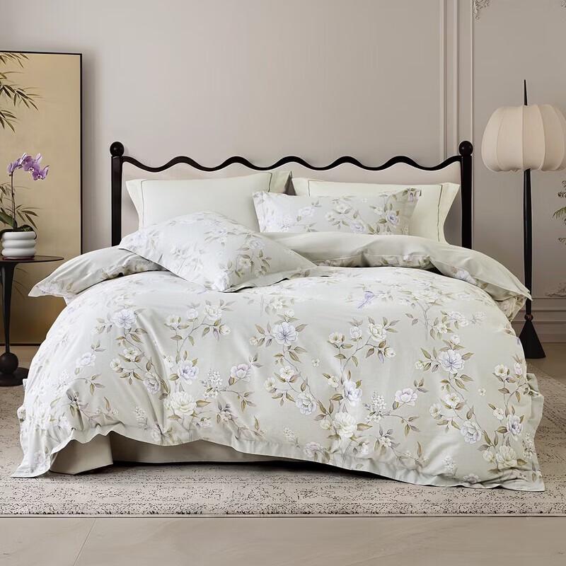 Mercury Home Textiles Flower Bird Collection Antibacterial 60s Long-Staple Cotton Bedding Set