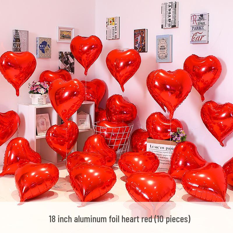 Heart-Shaped Aluminum Helium Balloon for Weddings, Engagements, and Birthday Decorations