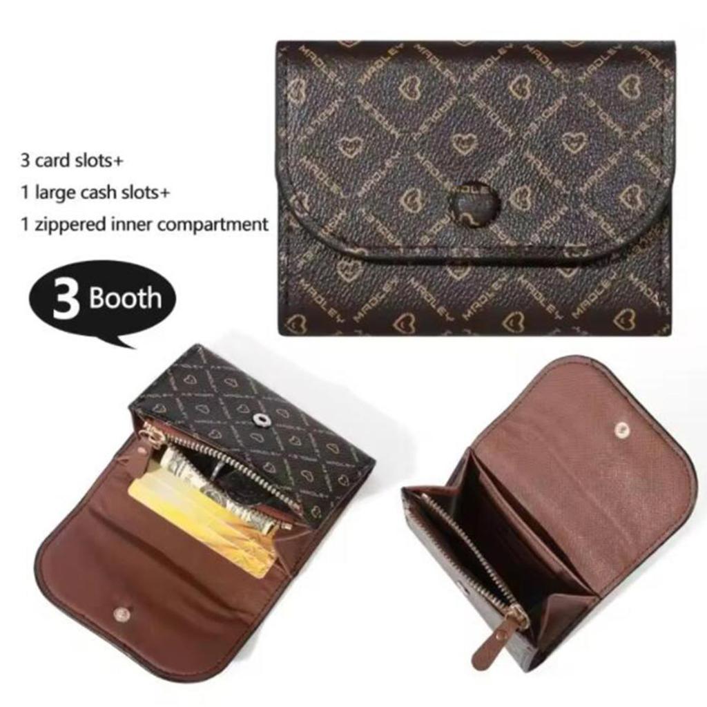 Retro Printed Women Short Wallet Multi Slot Large Capacity Coin Purse PU Leather Money Pouch Credit Card Holder Fashion Handbag