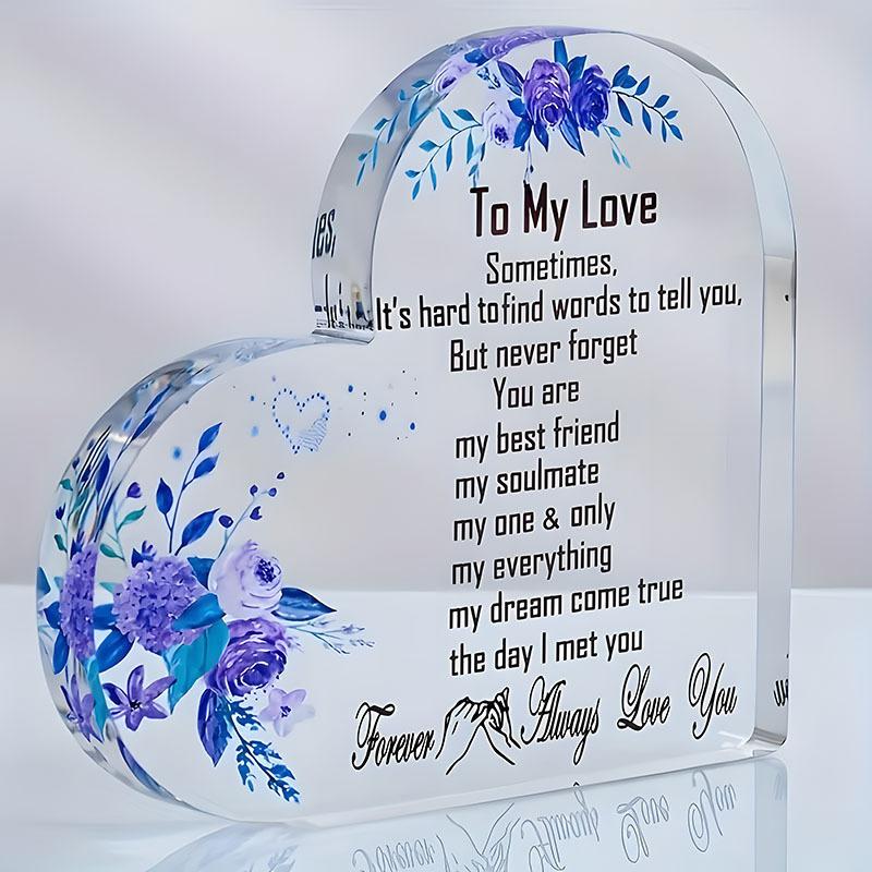 Acrylic Heart-Shaped Gifts Decor Sign For Girlfriend Mother and Friend Birthday Christmas Mothers Day and Valentine's Day Gifts