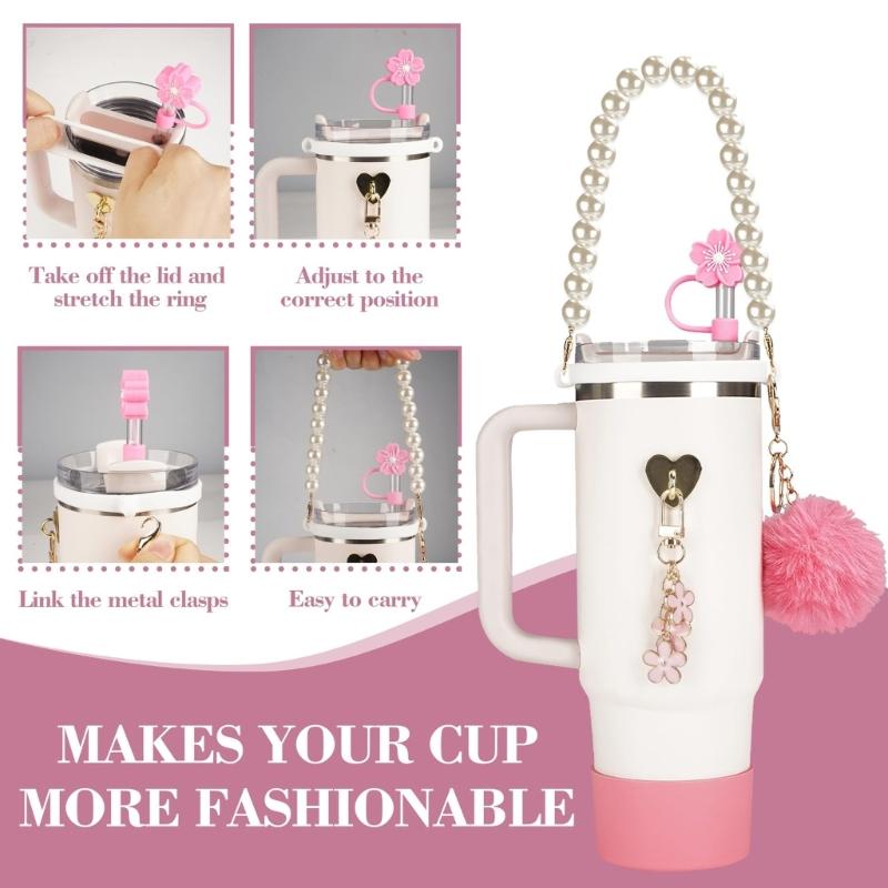 Water Bottle Holder with Handle Protective Silicone Sleeve Water Cup Accessory Silicone Texture for Decorating Bottle