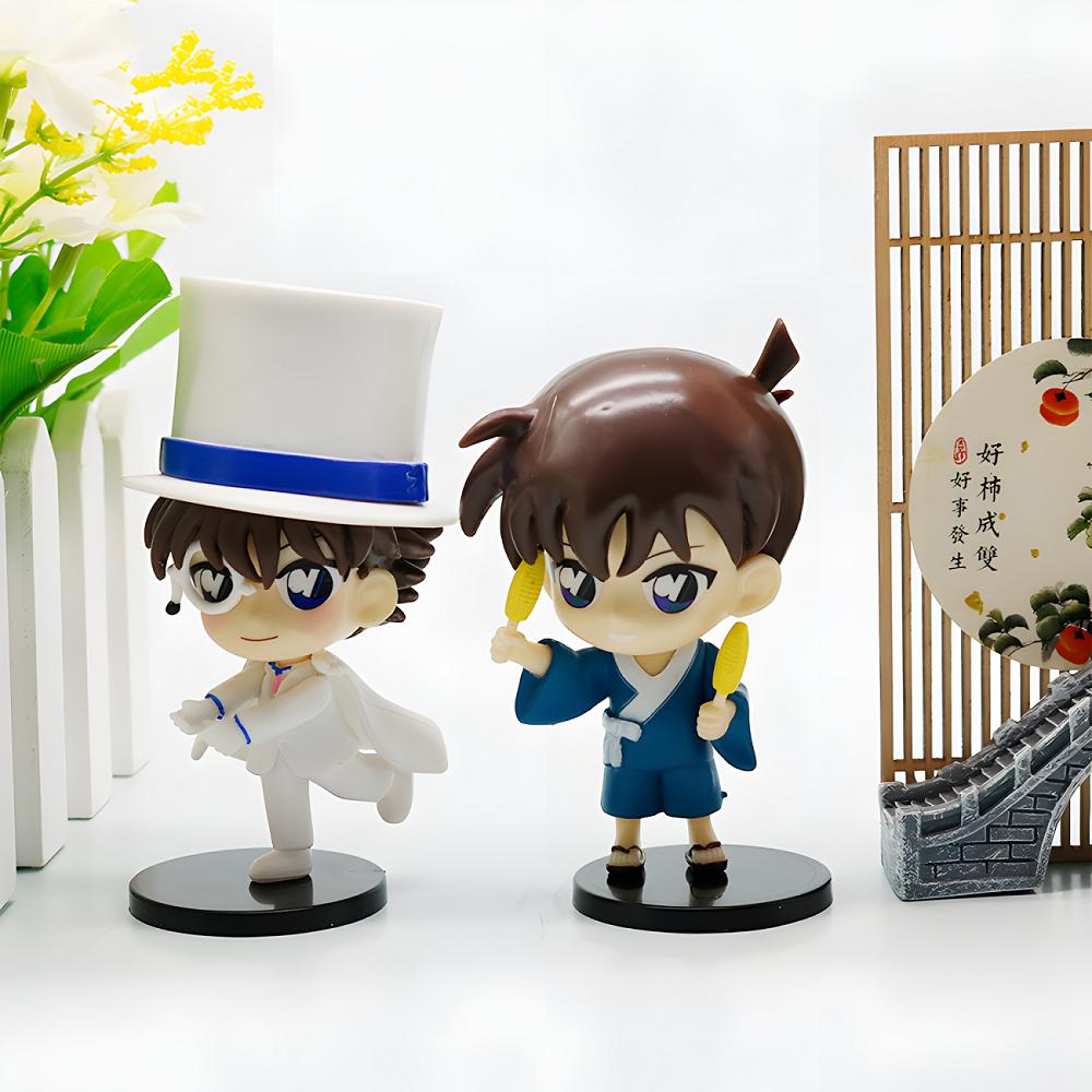6Pcs/Set Detective Conan Summer Garden Party Series PVC Conan Edogawa Mouriran Jimmy Kudo Figure Collectible Decor Model Toys