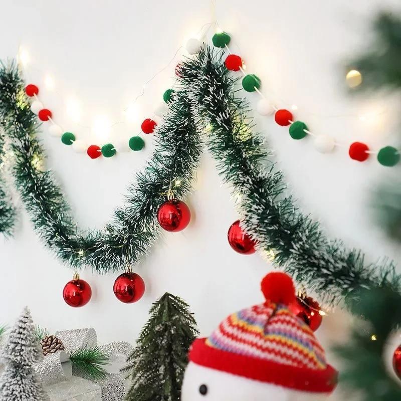 Christmas Tinsel Ribbons Green Cane Ribbon Garland Xmas Tree Hanging Pendent Ribbons Ornaments Home Party Decoration Supplies