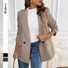 Spring and Autumn Commuter Casual Blazers Retro Style Plaid Blazers Jacket