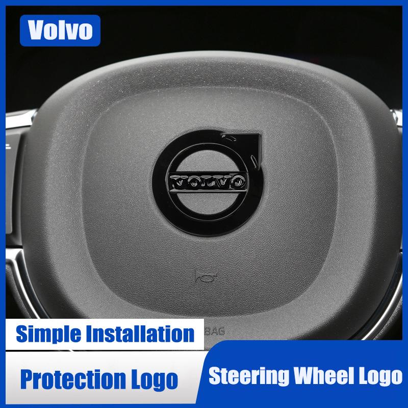 ABS Car Emblems Steering Wheel Center Stickers For Volvo V60 V40 XC90 S60 XC60 V70 S90 XC40 V90 EX90 Auto Decoration Accessories
