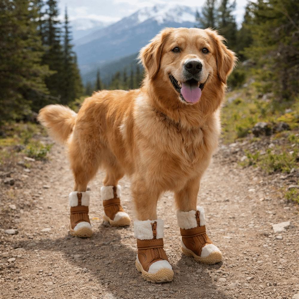 4 pcs/set Waterproof Winter Dog Shoes Adjustable Pet Non Slip Shoes Paw Protector  Dog Accessories