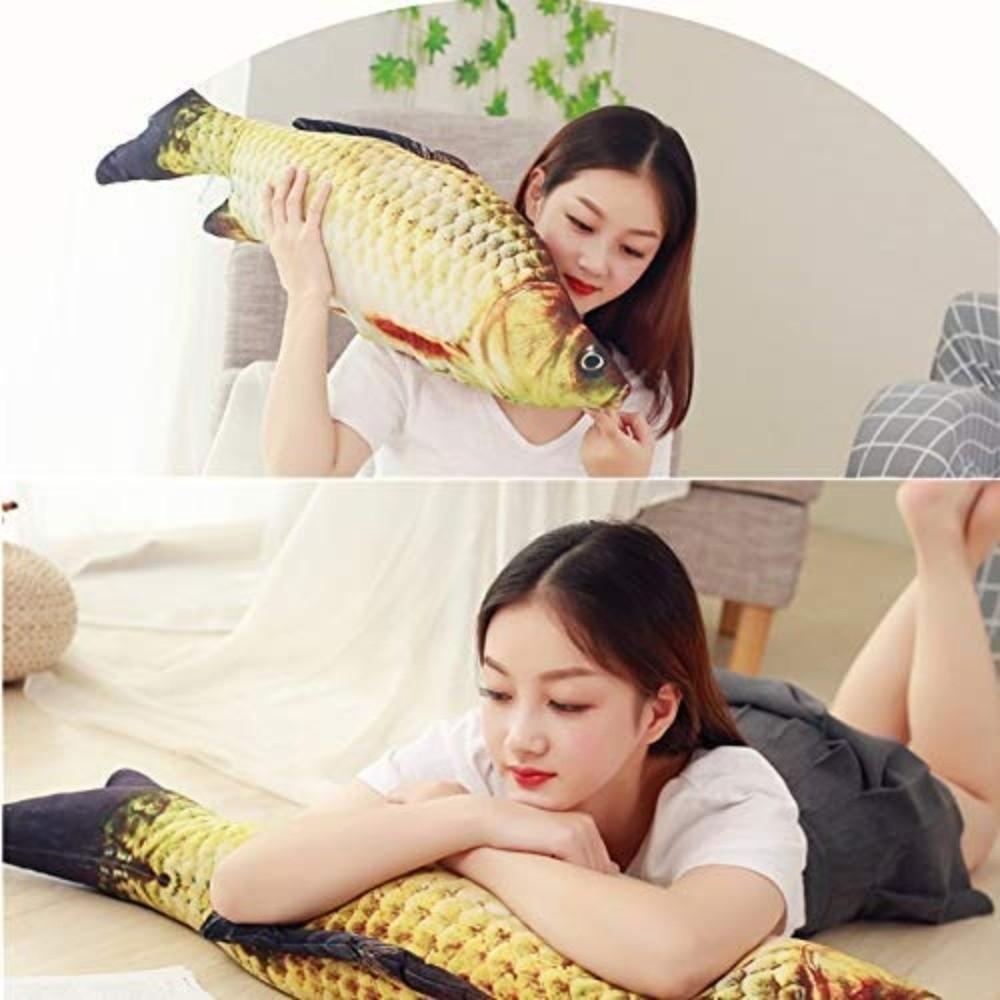 Soft Material Fish Plush Toy 3D Giant Fish Cushion Pillow Carp Plush Pillow  Home Decoration