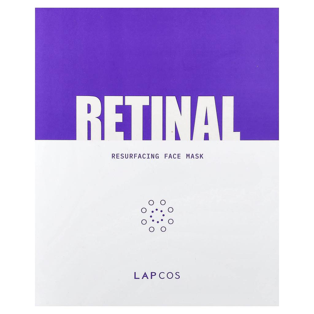 Lapcos, Retinal Resurfacing Face Beauty Mask, 5 Sheets, 30g (1.05oz) Each