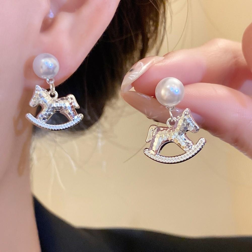 Fashion Jewelry Cartoon Horse Earrings Chinese Horse New Year Drop Earrings New Year Gift