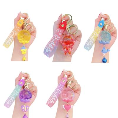 Stylish Sturdy Resin Oil Pendant Keychain With Unique Pendant and Quicksand Charm Accessory Daily Use Casual Wear