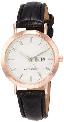 Arias Amalfidia Analog Watch with Day and Date Leather White A44L01 Display, Waterproof, Strap, Dial, Women's, Black,
