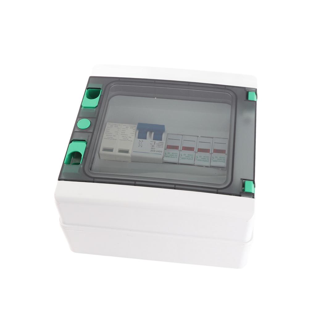 Κουτί Συνένωσης Φωτοβολταϊκών 2 Σειρών Πλαστικό 15A Ασφάλεια Προστασία από Κεραυνούς Ασφαλειοδιακόπτης 2 Εισόδων 1 Έξοδος DC1000V IP65 Αδιάβροχο