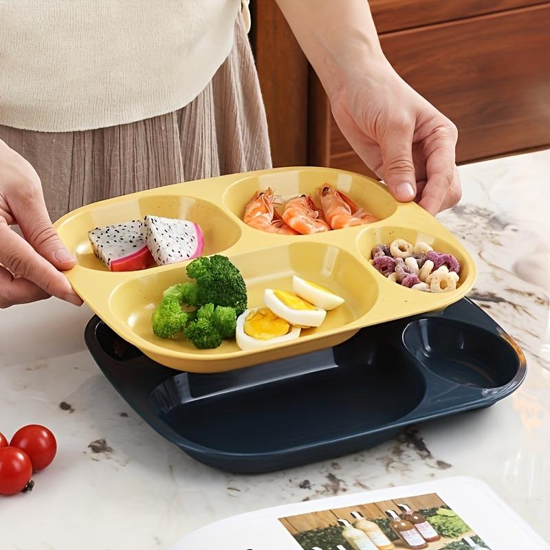 1PC Drop- Divided Plates, Microwave & Dishwasher Safe, Lightweight Plastic Picnic Plates Made of Healthy Materials