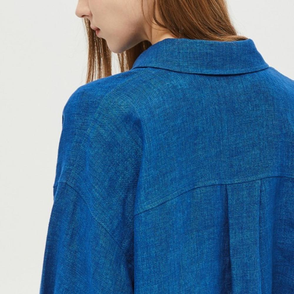 Benetton Linen Print Point Shirt Bablb1511