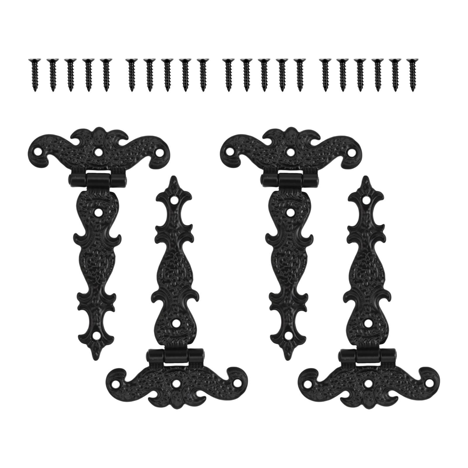 

DIY Projects Antique T Hinges Decorative Cabinet Hardware Convenient Package Elegant Antique Design Engraved Exterior бронзовий