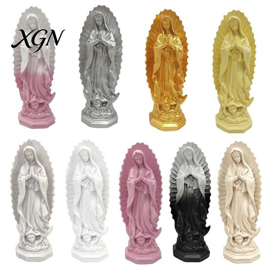 Handmade Retro Figurine Our Lady of Guadalupe Religious Statue, Virgin Mary Figurine, Resin Sculpture, Collectable Character Inspirational Art