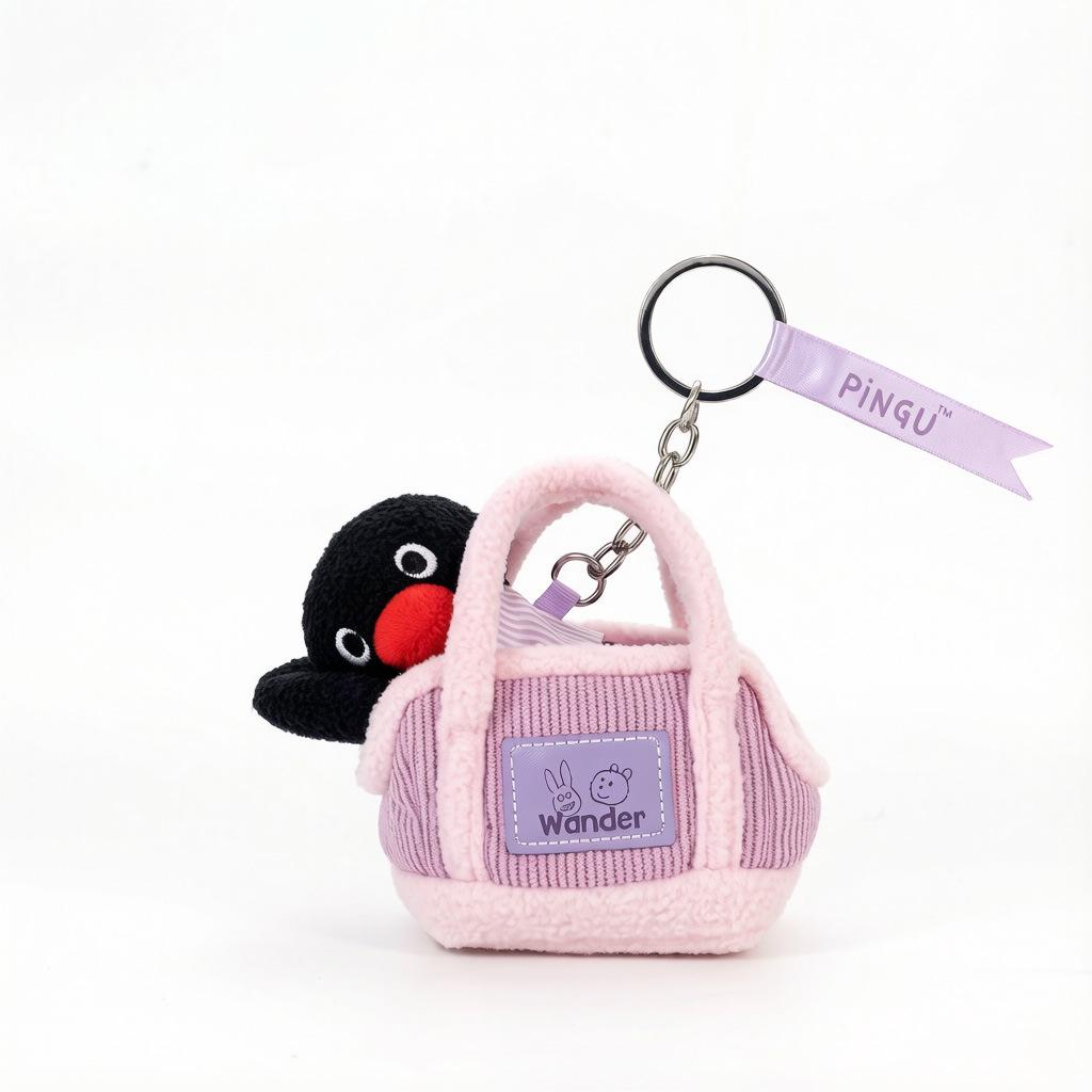 Portachiavi Peluche Pinguino Originale Bambola Ornamento per Zaini
