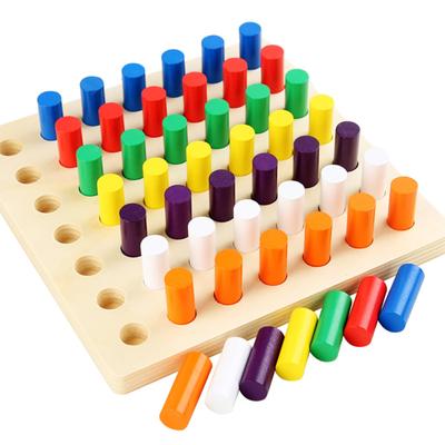 Montessori Colored Cylinder Blocks, 7-Color Set, Educational Toy for Young Children, MonteKids, Authentic Teaching Materials, Color Recognition Toy,